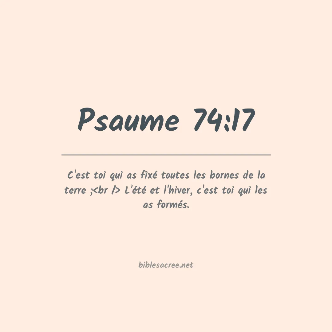 Psaume - 74:17