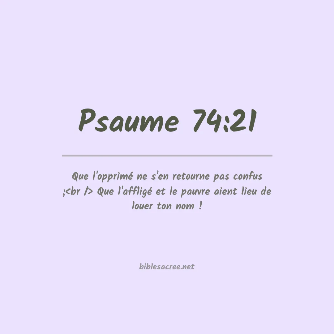 Psaume - 74:21