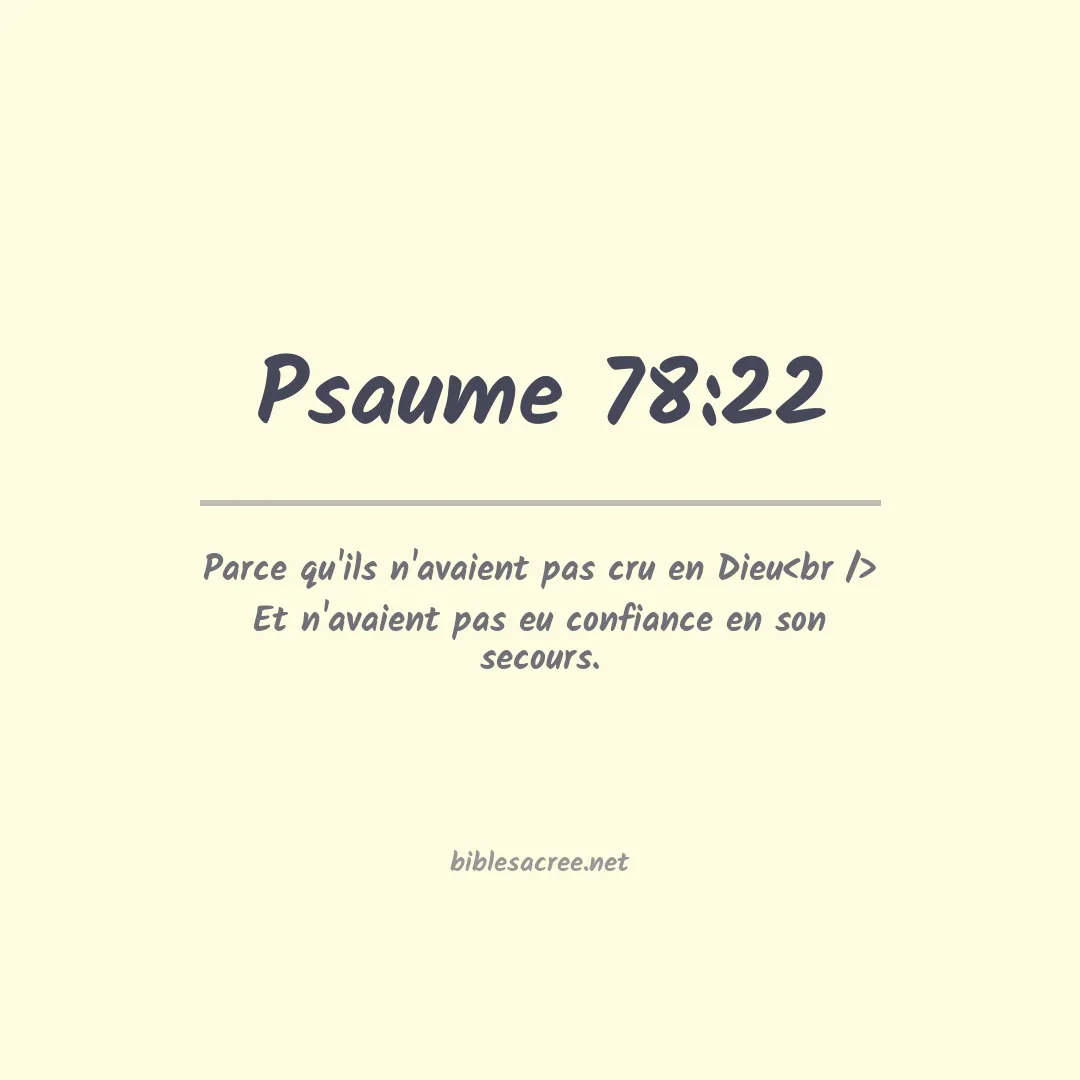 Psaume - 78:22
