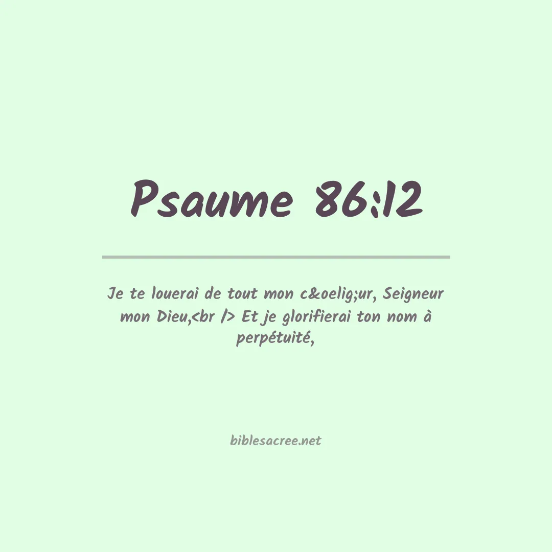 Psaume - 86:12