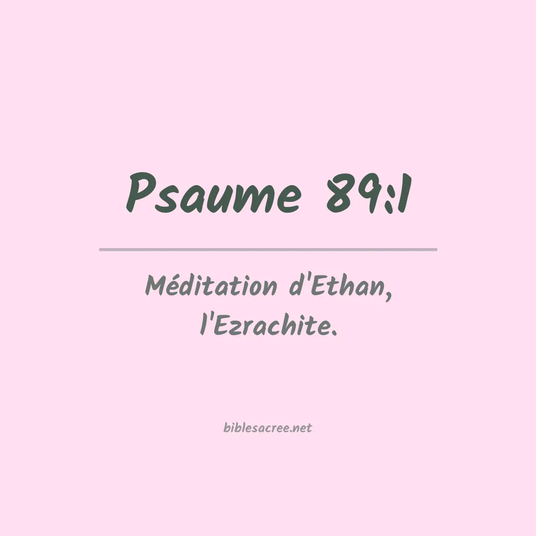 Psaume - 89:1