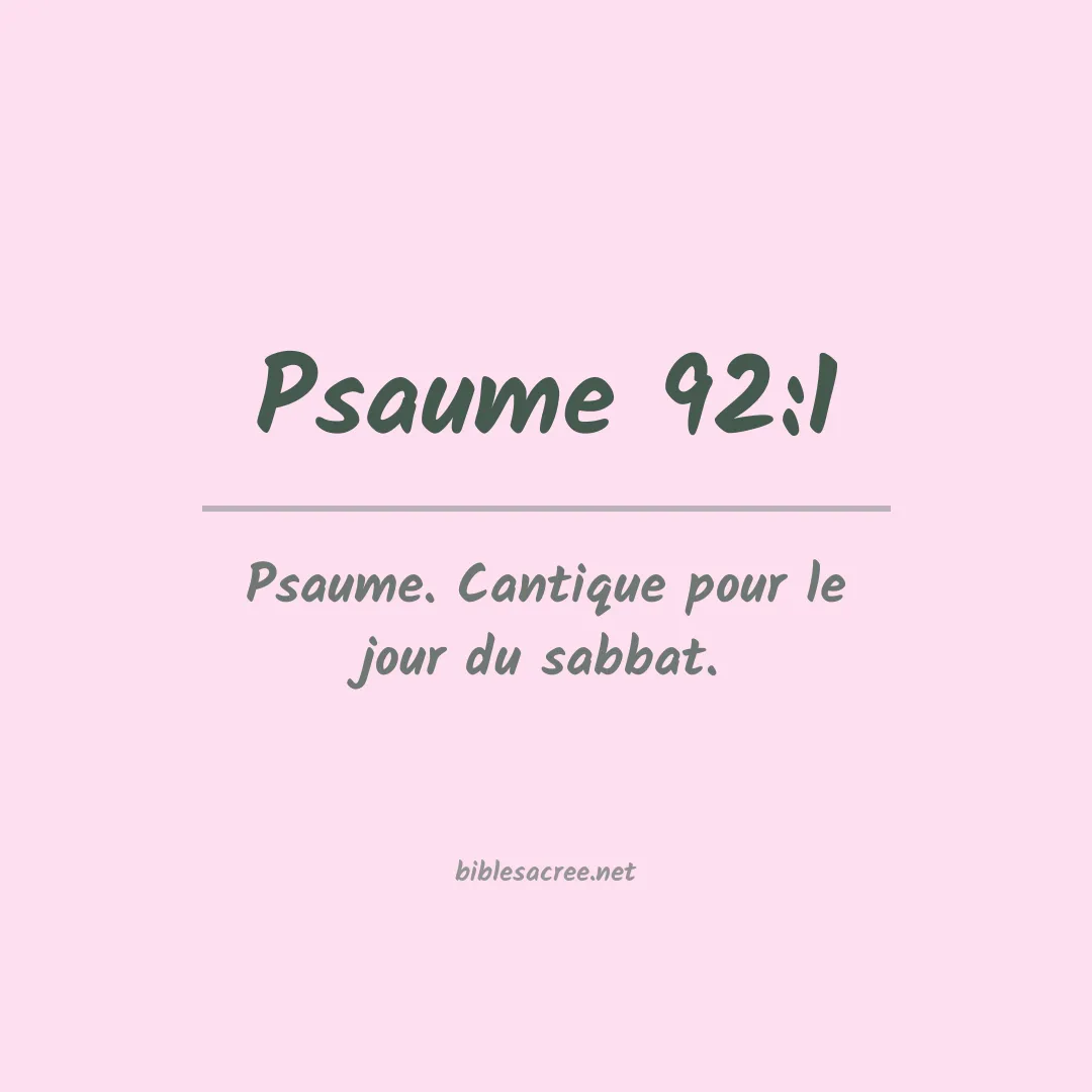 Psaume - 92:1