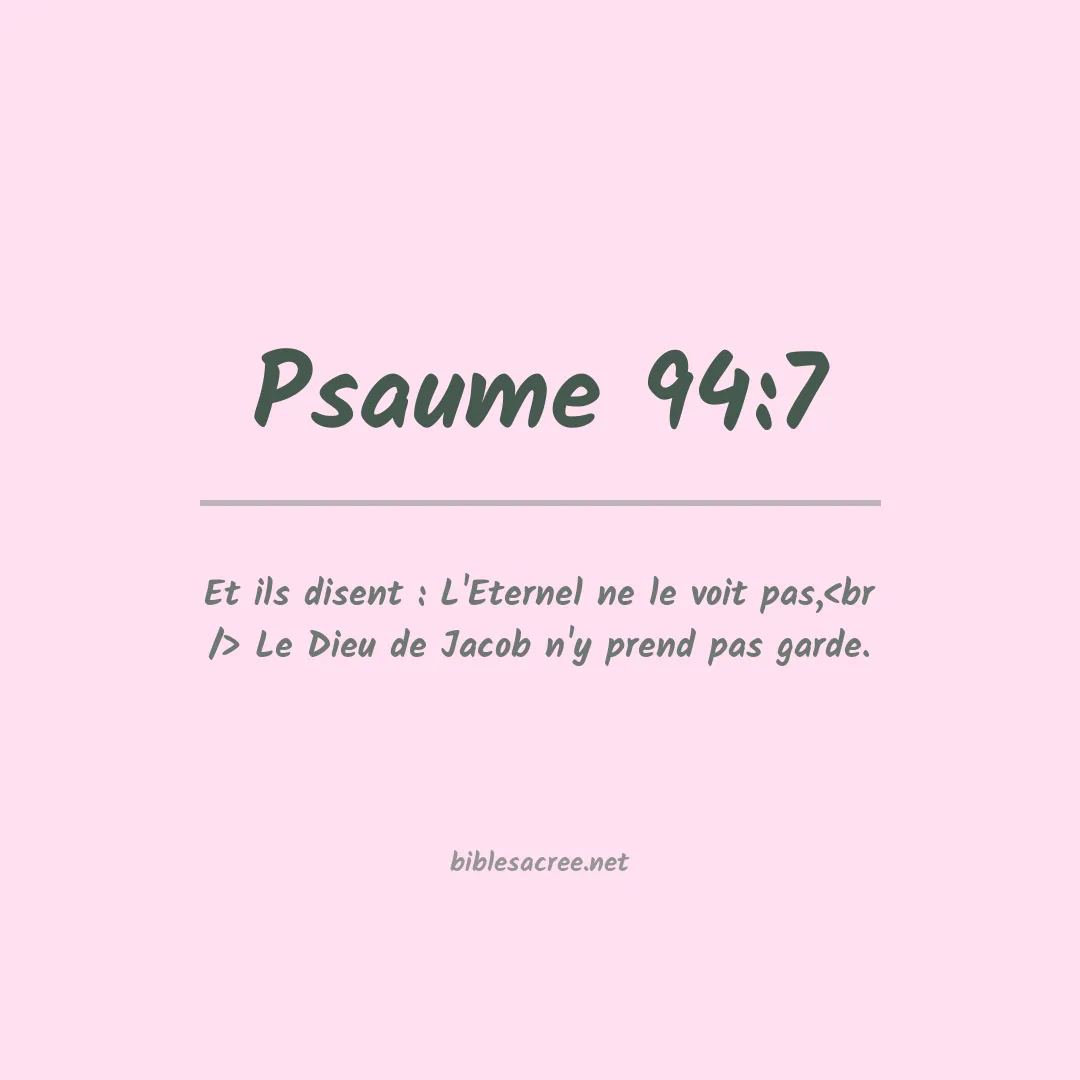 Psaume - 94:7
