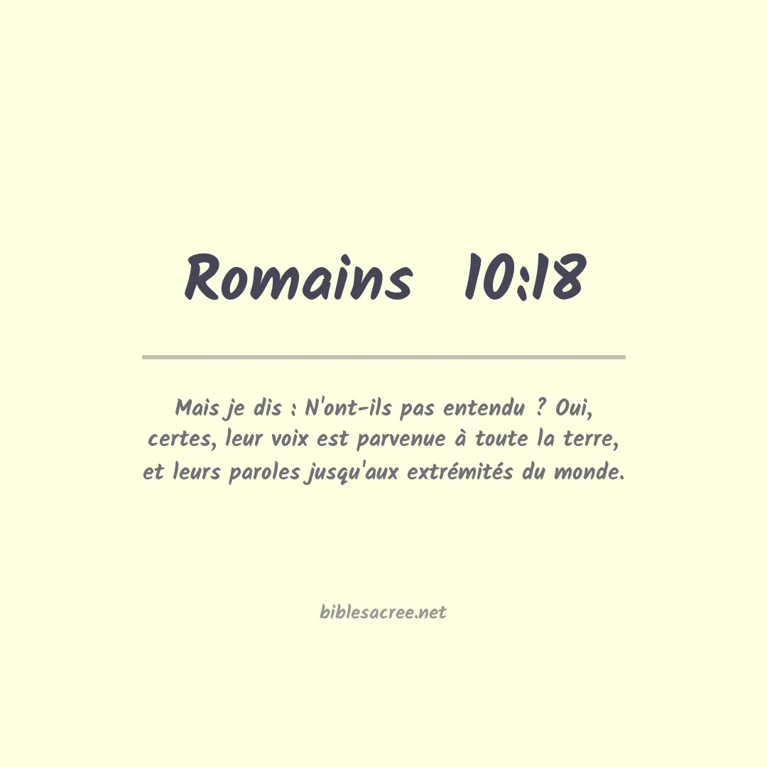 Romains  - 10:18