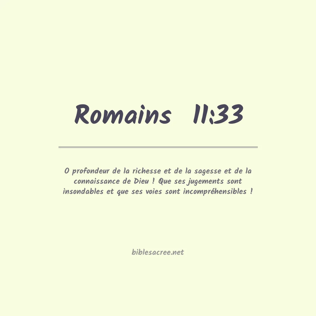Romains  - 11:33