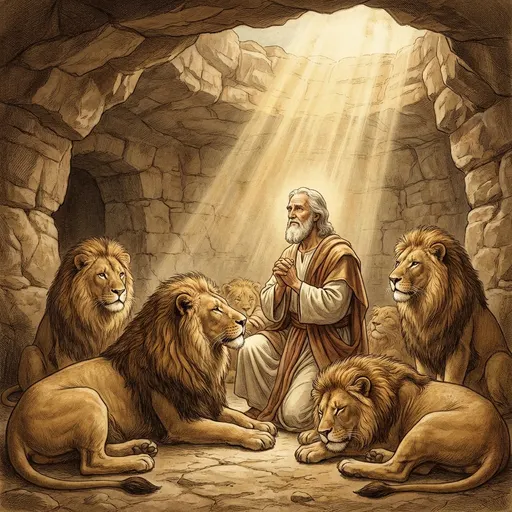 Daniel dans la fosse aux lions
